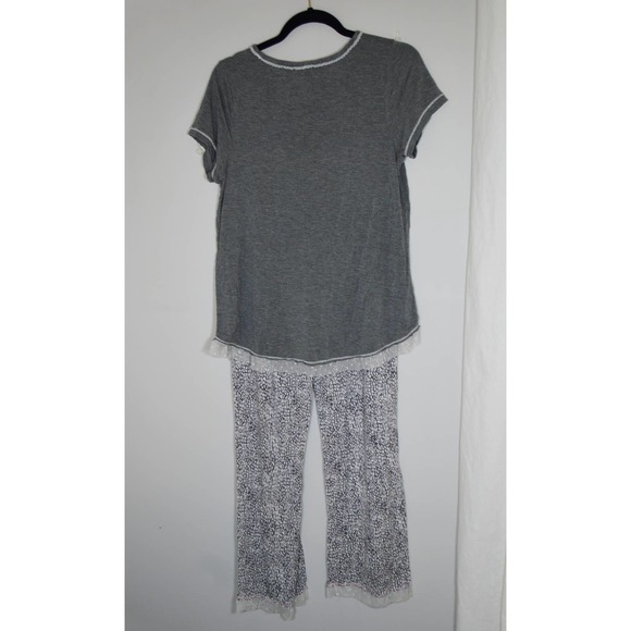 Kensie pajama set gray and white lace size M - Picture 2 of 7
